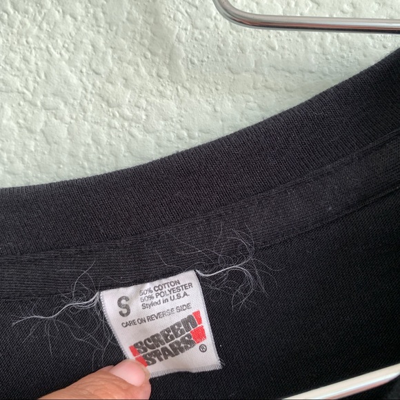 VINTAGE 80s Chess World Cup tee t-shirt top black short sleeve shirt graphic S - Picture 5 of 9